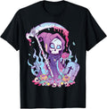 Pastel Goth Creepy Death Grim Reaper Kawaii Occult Menhera T-Shirt Small