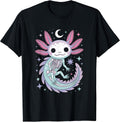 Pastel Goth Girl Kawaii Cute Skeleton Axolotl T-Shirt