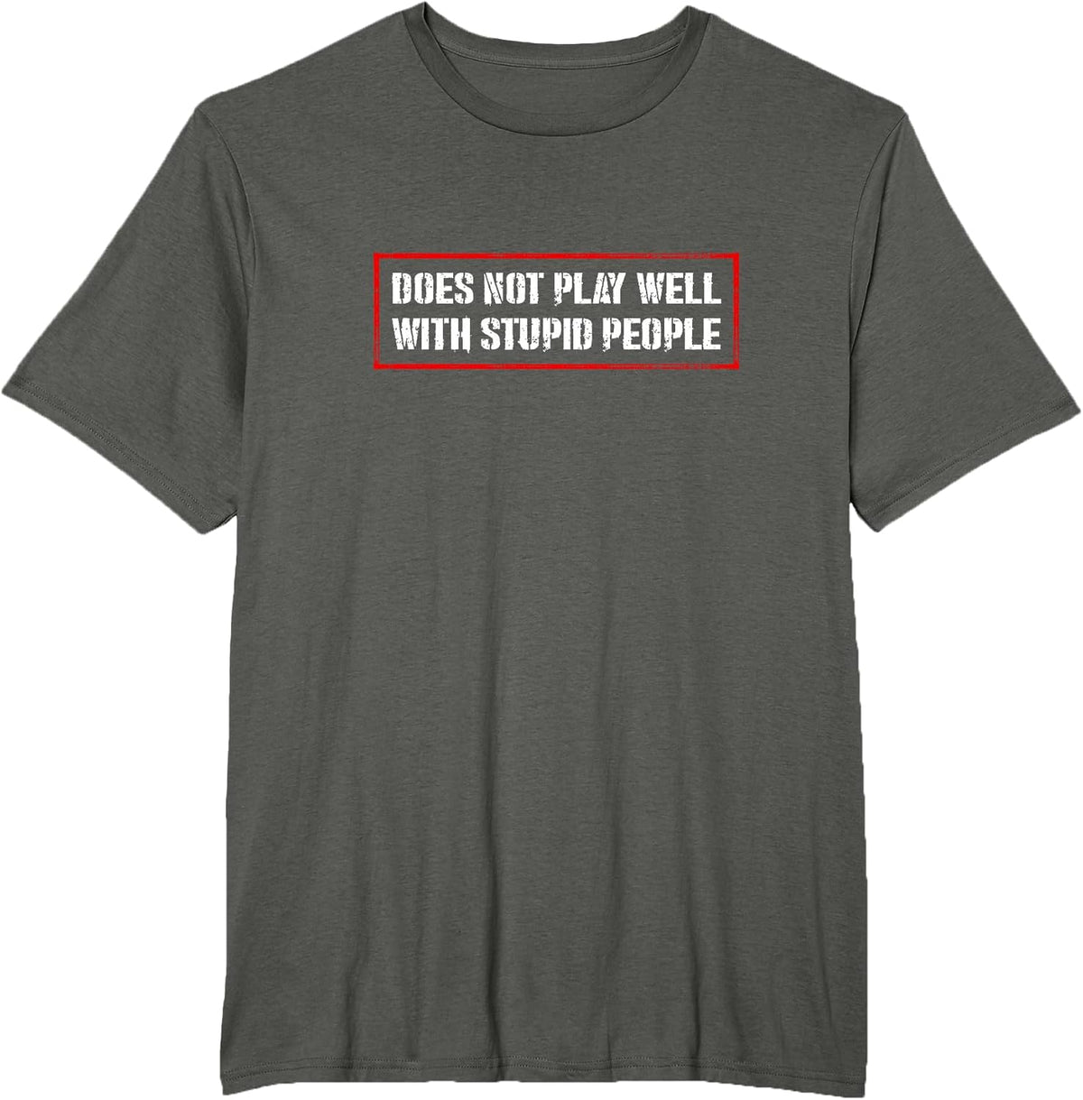 Does Not Play Well With Stupid People Humor Quote Gift T-Shirt