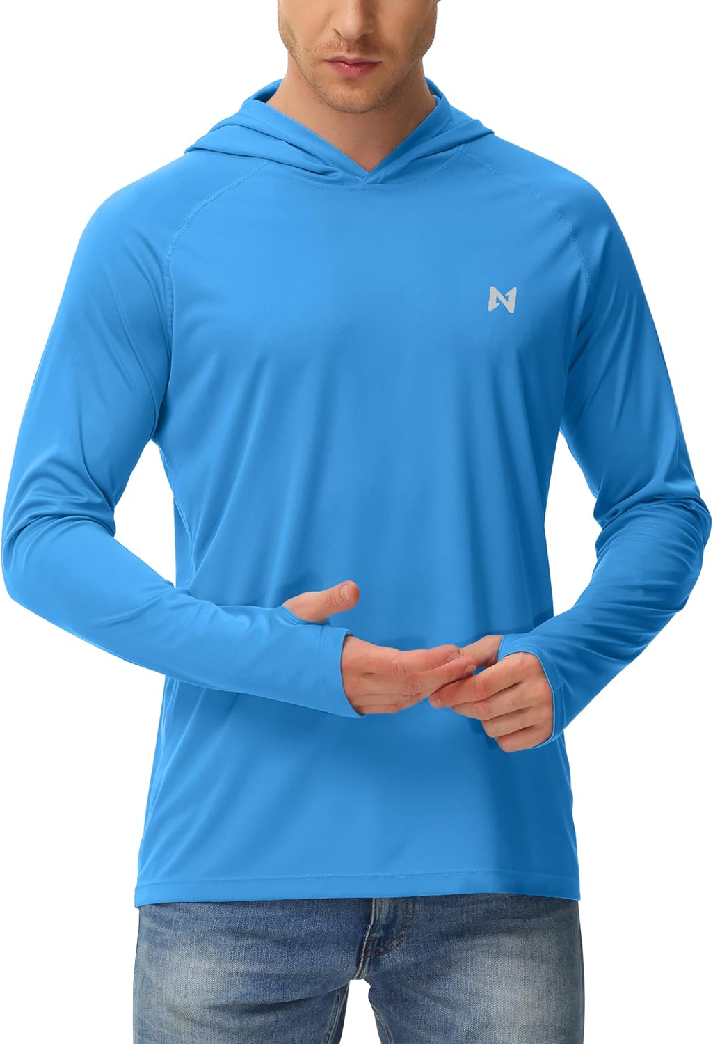Sun Shirt UPF 50+ Men's Fishing Shirt Long Sleeve UV Protection Rash Guard for Swimming Running Hiking Light