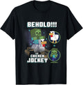 Behold The Chicken Jockey Zombie on Chicken Design T-Shirt