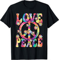 Love Peace Sign 60s 70s Hippie Costume Women Girls T-Shirt