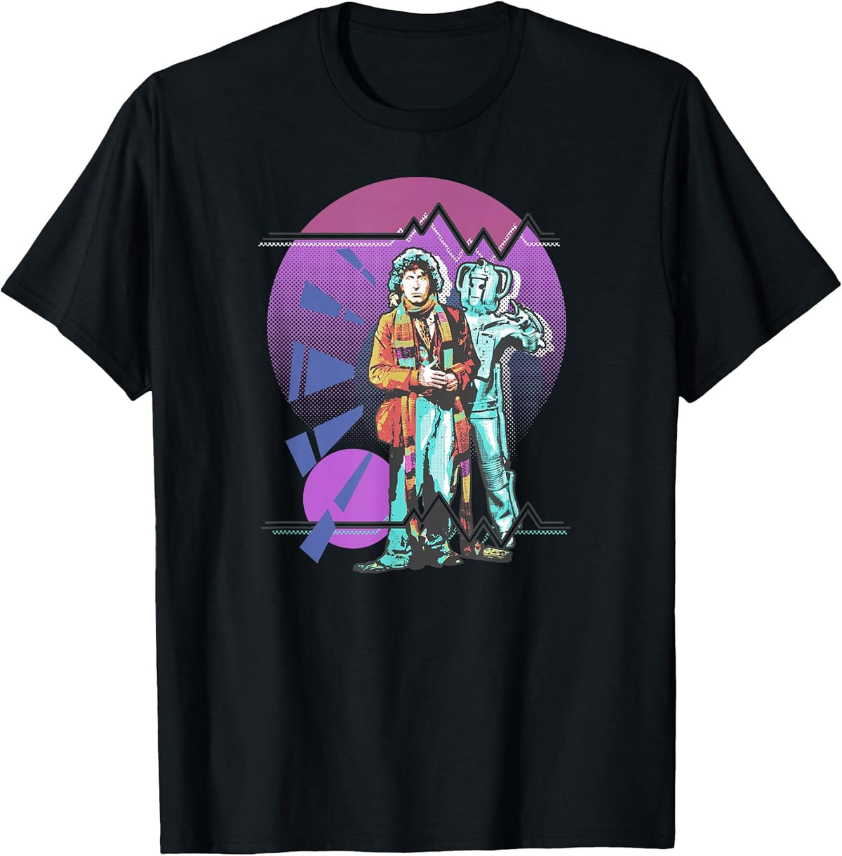 Pop Art 4th Doctor Baker Cosmic Time Travel Fan T-Shirt