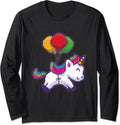 Pixel Art Unicorn on Balloons Long Sleeve T-Shirt