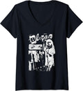 Women's Blondie Punk Zine Collage Vintage Band V-Neck T-Shirt