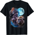 3 Moon Gorilla Funny Great Ape Art Cool Primate Animal Lover T-Shirt
