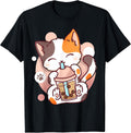 Cat Boba Tea Bubble Tea Anime Kawaii Neko T-Shirt Small