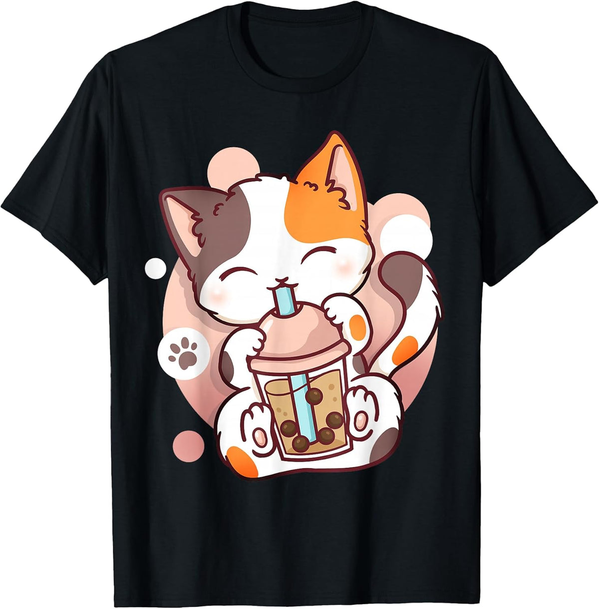 Cat Boba Tea Bubble Tea Anime Kawaii Neko T-Shirt Small