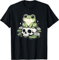 Frog Skull Creepy Cute Green Kawaii Pastel Goth Aesthetic T-Shirt