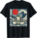 Retro Gaming Frog Ukiyo-e Pixel Art Japanese Great Wave T-Shirt