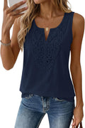 Womens Tank Tops 2026 Summer V Neck Sleeveless Cotton Linen Shirts Loose Fit Lace Boho Blouse Clothes