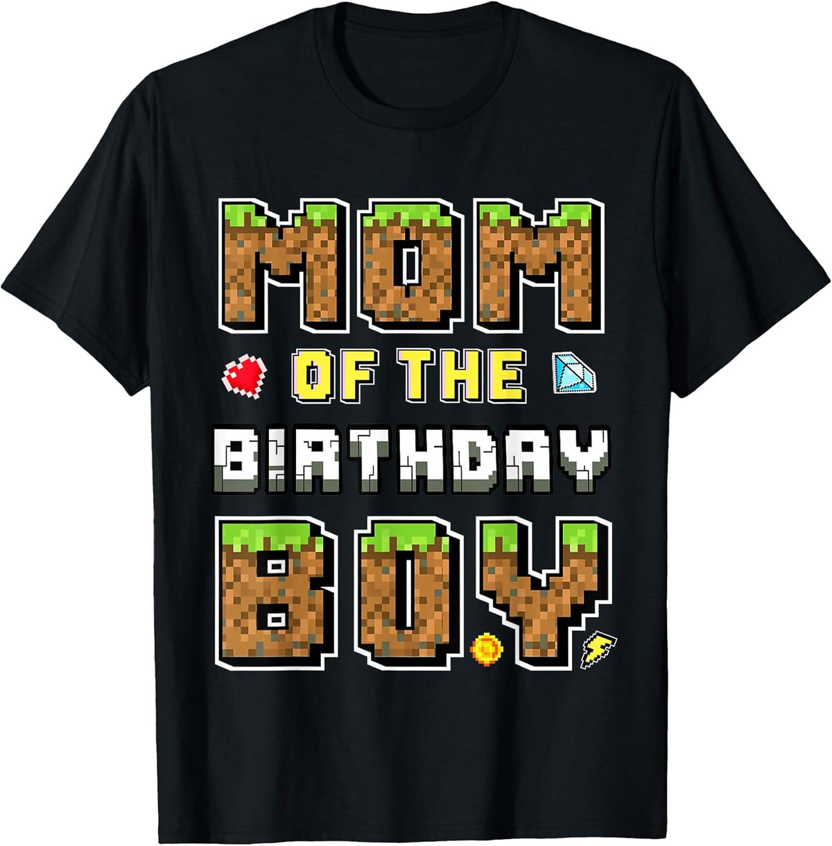 Mom Of The Birthday Boy Gamer Pixel Birthday party Matching T-Shirt
