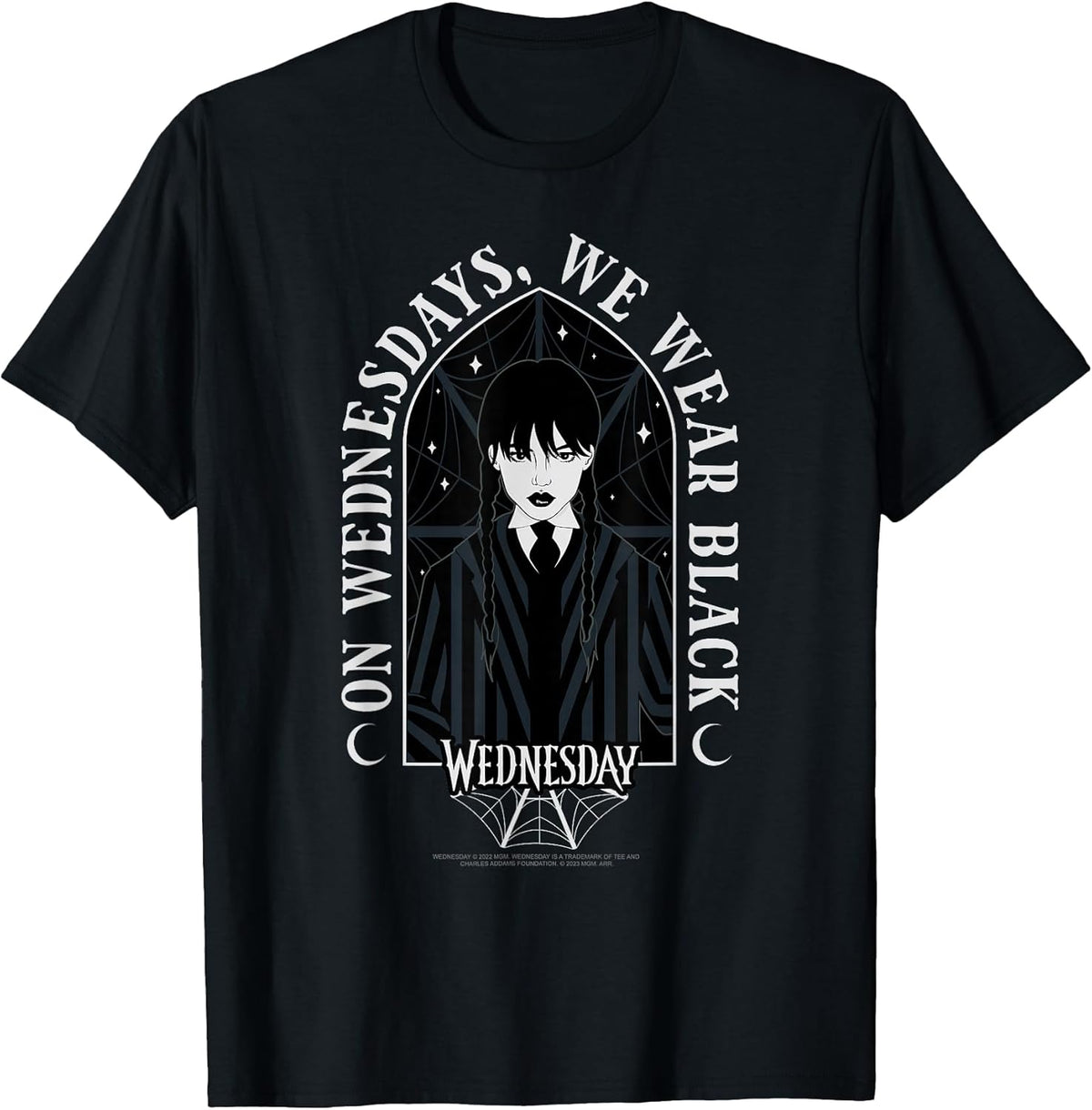 On Wednesdays We Wear Black Goth Portrait T-Shirt