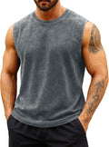 Mens Tank Tops Workout Muscle Gym Athletic Sleeveless T-Shirts Casual Vintage Acid Wash Summer Beach Cotton Tops