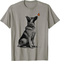 German Shepherd with Butterfly Minimalist Dog Lover Design T-Shirt