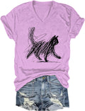 Minimalist Cat Art T-Shirt Funny Cat Shirt for Women Men Scribble Cats Shirt Cats Lover T-Shirt