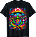 Hippie Tie-Dye Frog with Mushroom Peace Sign T-Shirt
