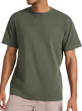 Men's Short Sleeve Crewneck Embroidered T-Shirt, Standard Fit, Lightweight Stretch Cotton Fabric