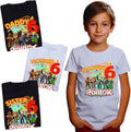 Custom Birthday Family Matching Shirts, Family Personalized Shirts, Robux Characters T-Shirts, Video Games t-Shirt, Blocks Shirt, Camiseta personalizada de Video Juegos White
