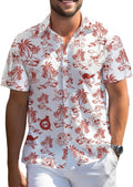 Cartoon Character Hawaiian Men Shirts, Comics Movie Button Down Shirt Anime Short Sleeve Top, Summer Beach Gifts