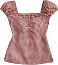 Girl's Gingham Tops Y2K Cute Blouse Summer Sweetheart Neck Shirts Aesthetic Clothes