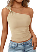 One Shoulder Going Out Tops for Women Trendy 2026 Summer Y2K Clothes Sleeveless Fitted Spring Fashion Shirts