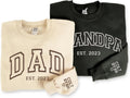 Custom Dad Embroidered , Personalized Daddy Shirt with Kid's Names and Heart on Sleeve, Grandpa Papa Shirt, Gifts for Dad, Grandpa on Fathers Day, Christmas