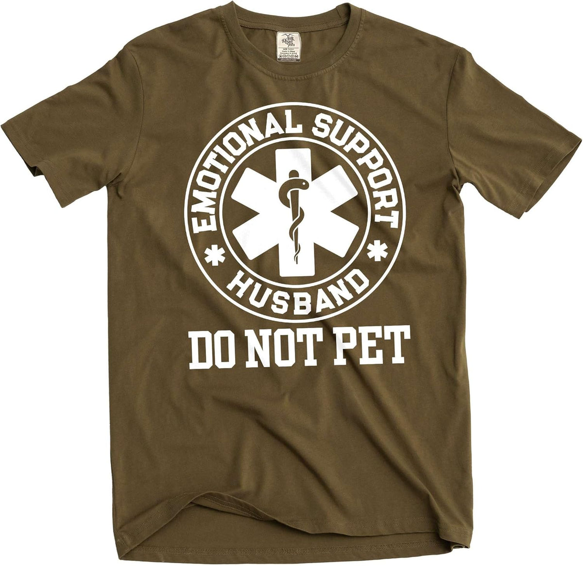 Men's Funny Emotional Support Husband T-Shirt Sarcastic Do not pet Father's Day dad Gift tee