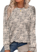 Womens Long Sleeve Shirts 2026 Fall Tunic Tops Crewneck Blouses Print