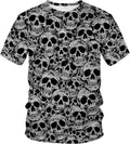 Funny Skull Graphic T-Shirt Novelty Short Sleeve Crewneck Shirt