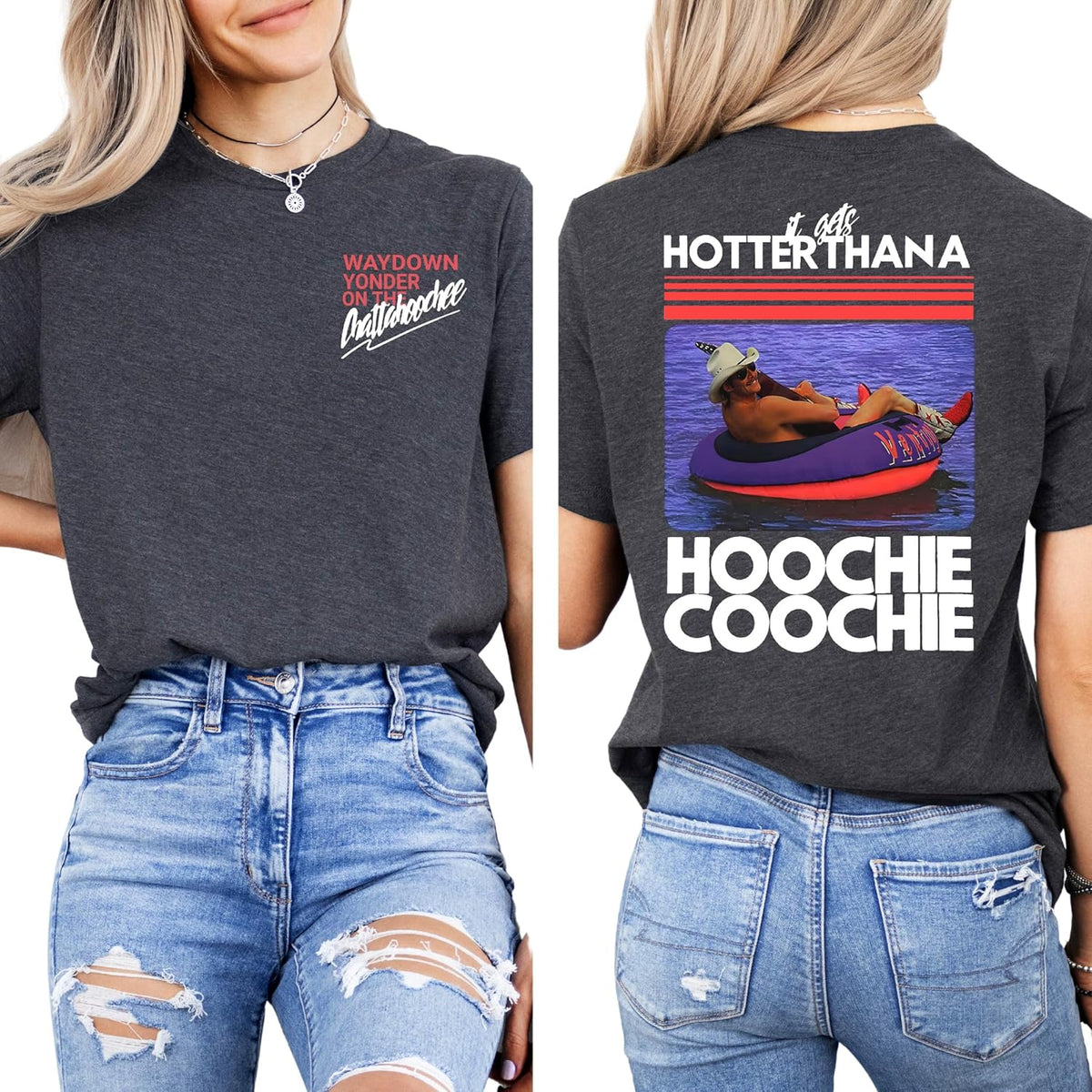 Hotter Than A Hoochie Coochie T-Shirt, Country Music Shirt, 90s Southern Song Lyric Tee, Funny Summer Country Concert Shirt