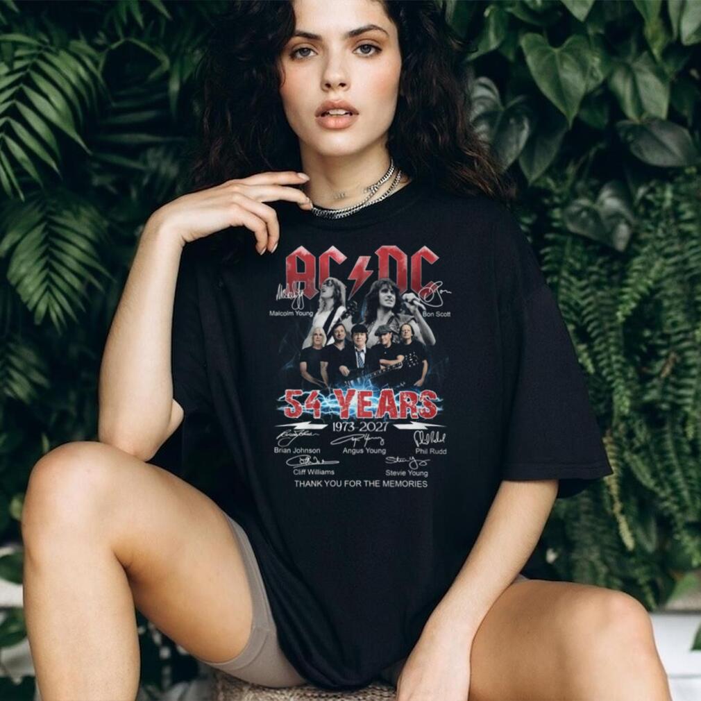 AC DC 54 Years 1973 2027 Band Signatures Tribute T Shirt