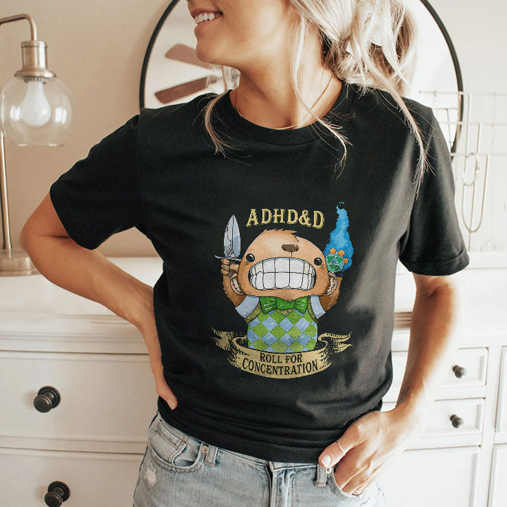 ADHD&D Roll For Concentration Dungeons Dragons T Shirt