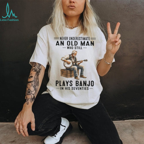 Acoustic Banjo Player Bluegrass Country Music Seventies Birthday Old Man Vintage Gift Shirt