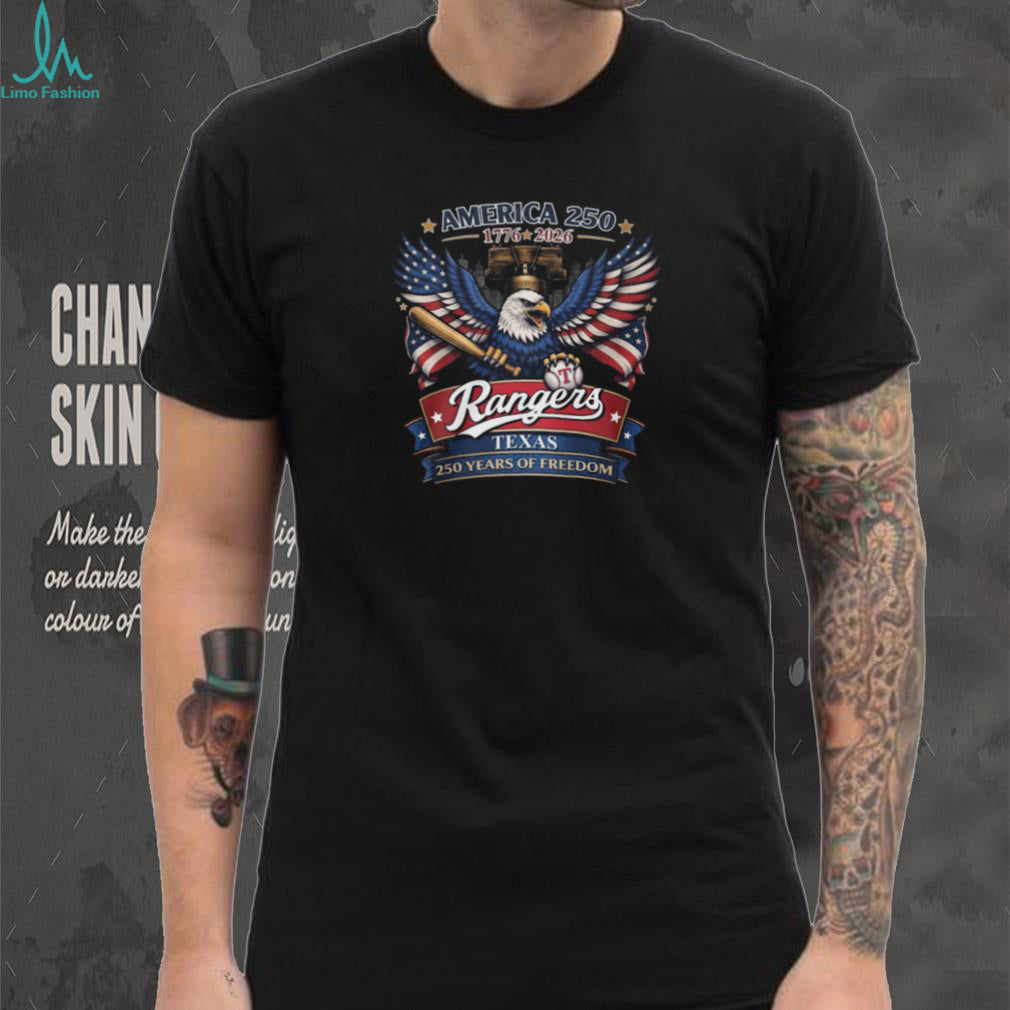 America 250 Years Of Freedom Texas Rangers Baseball Eagle Liberty Bell T Shirt