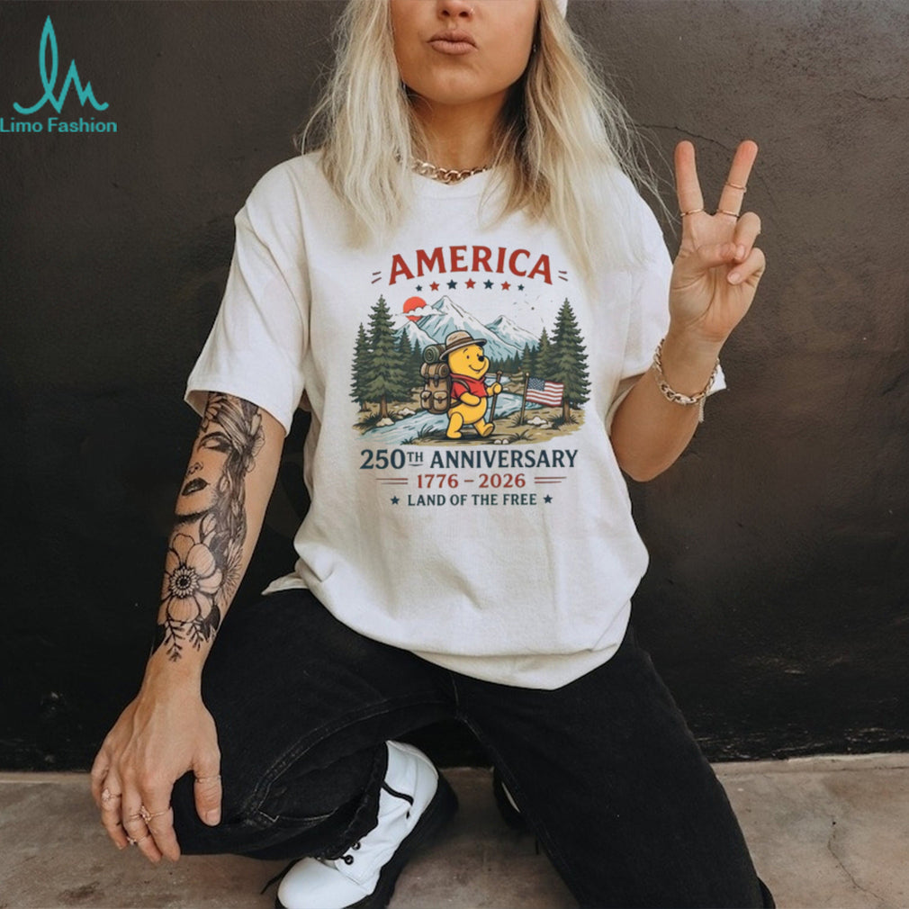 America 250th Anniversary 1776 2026 Pooh Hiking Patriotic T Shirt