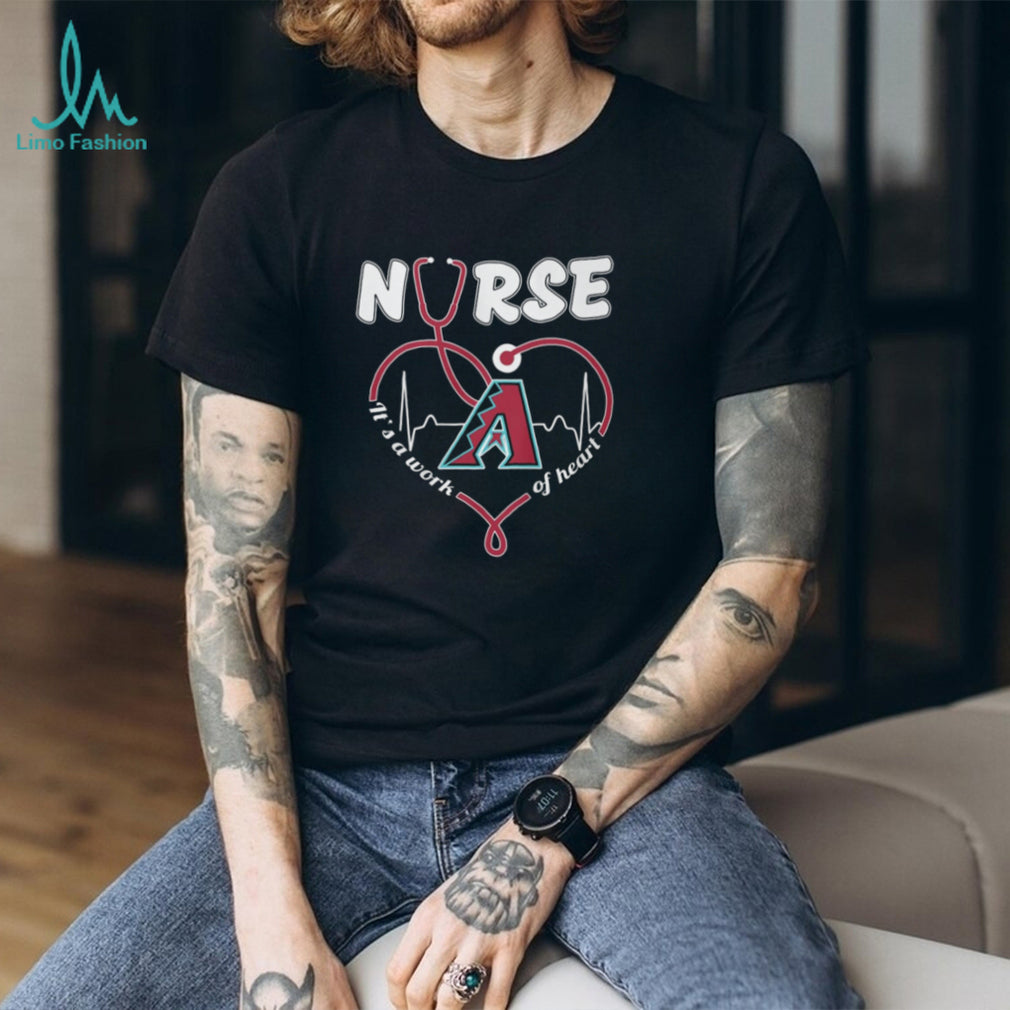 Arizona Baseball Nurse T Shirt Nursing Heartbeat Stethoscope Gift