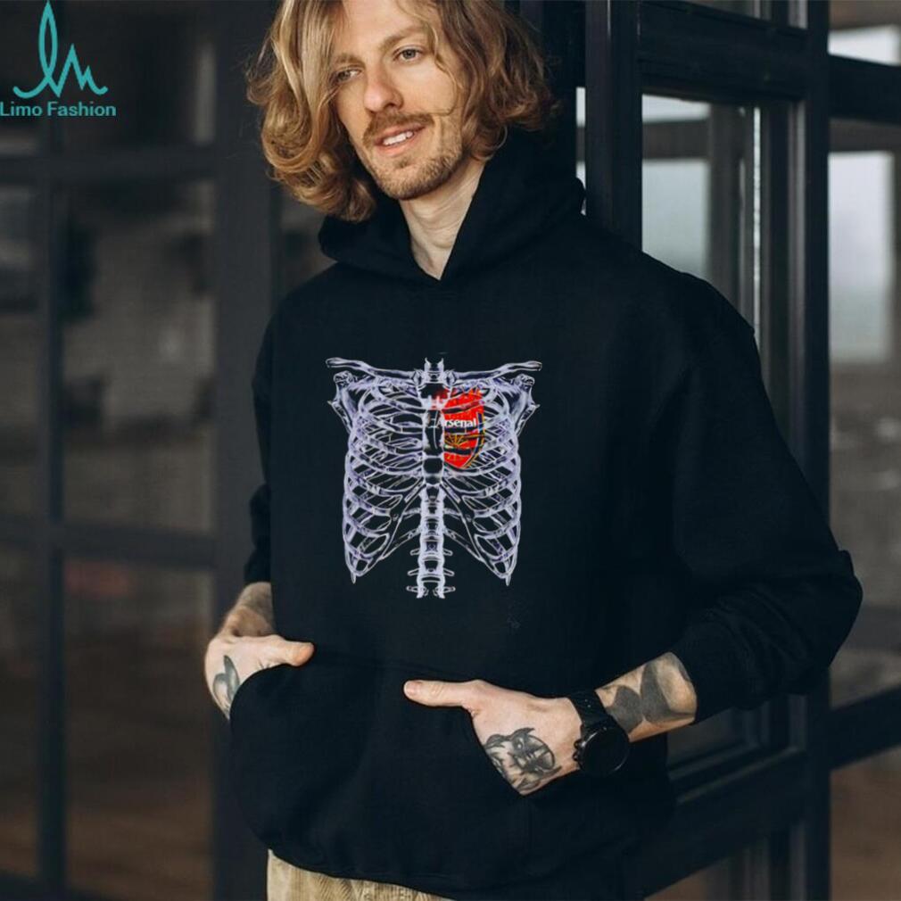 Arsenal logo heart on fire shirt