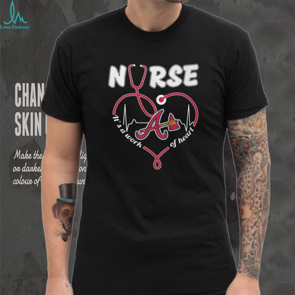 Atlanta Baseball Nurse T Shirt Nursing Heartbeat Professional Fan T Shirt