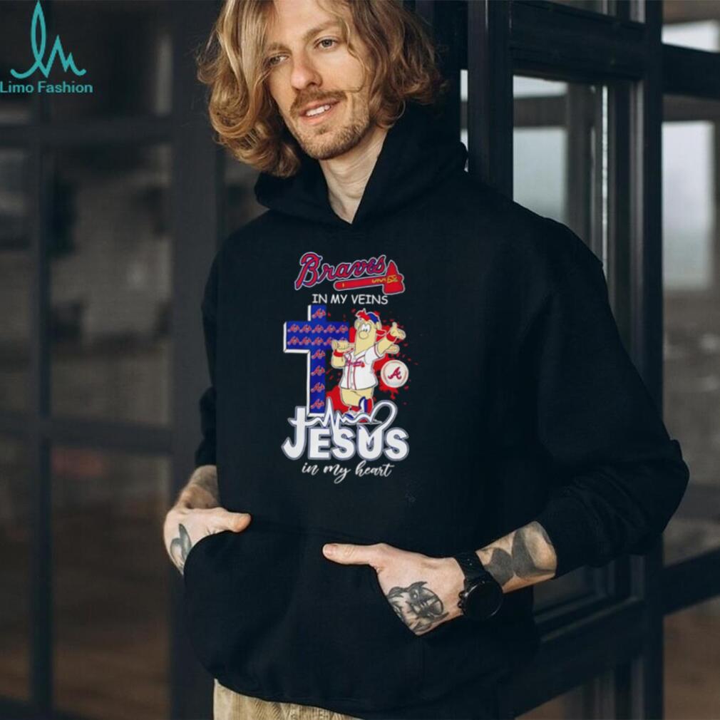 Atlanta Braves Baseball Jesus In My Heart Braves In My Veins T Shirt