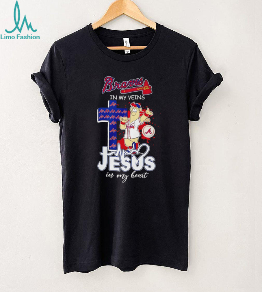 Atlanta Braves Baseball Jesus In My Heart Braves In My Veins T Shirt