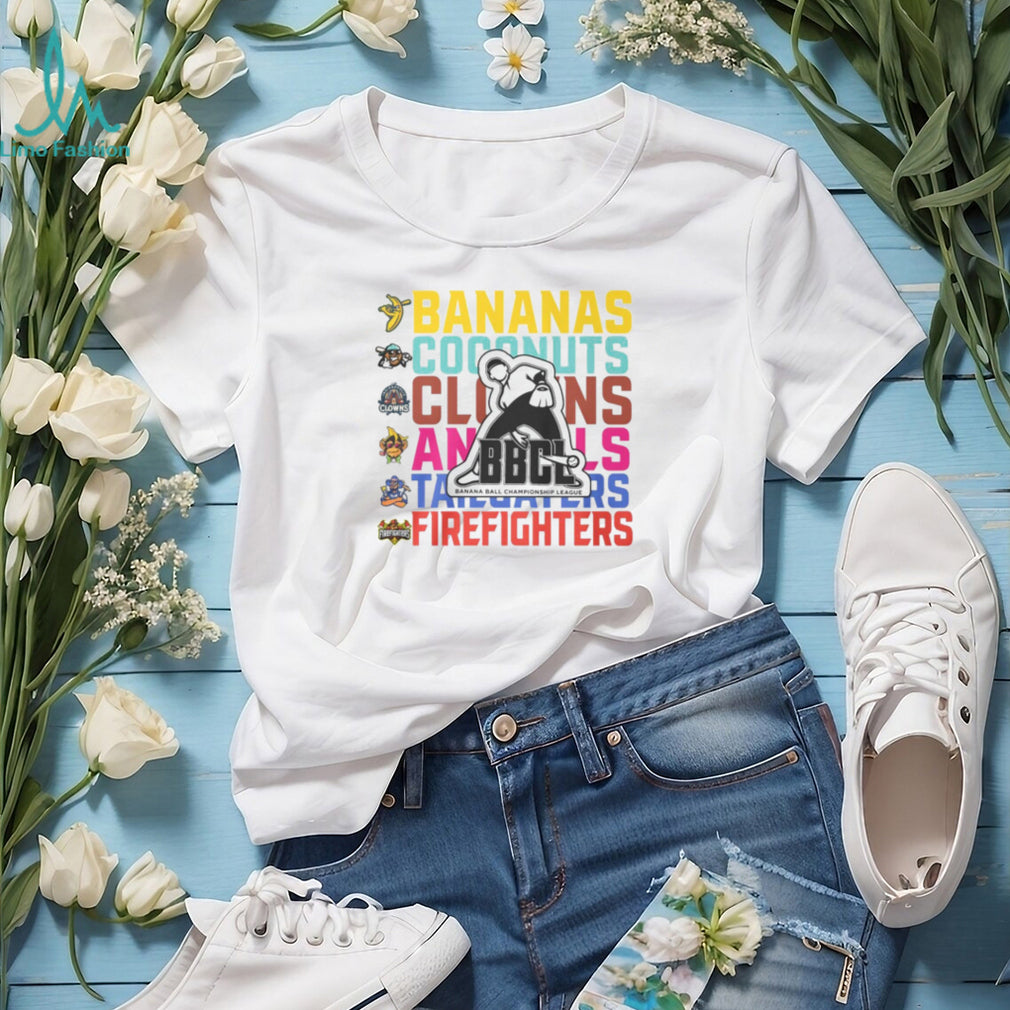 BBCL Banana Ball Championship League All Teams Retro Striped T Shirt
