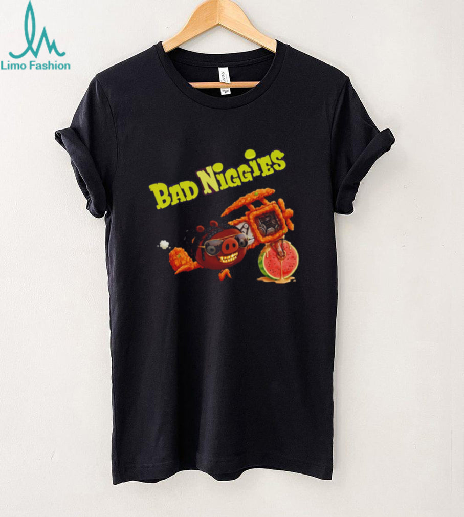 Bad Piggies Video Game Mashup Graphic Parody Black T Shirt