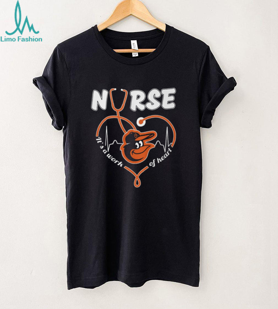 Baltimore Orioles Nursing Heart T Shirt Stethoscope Baseball Fan Apparel