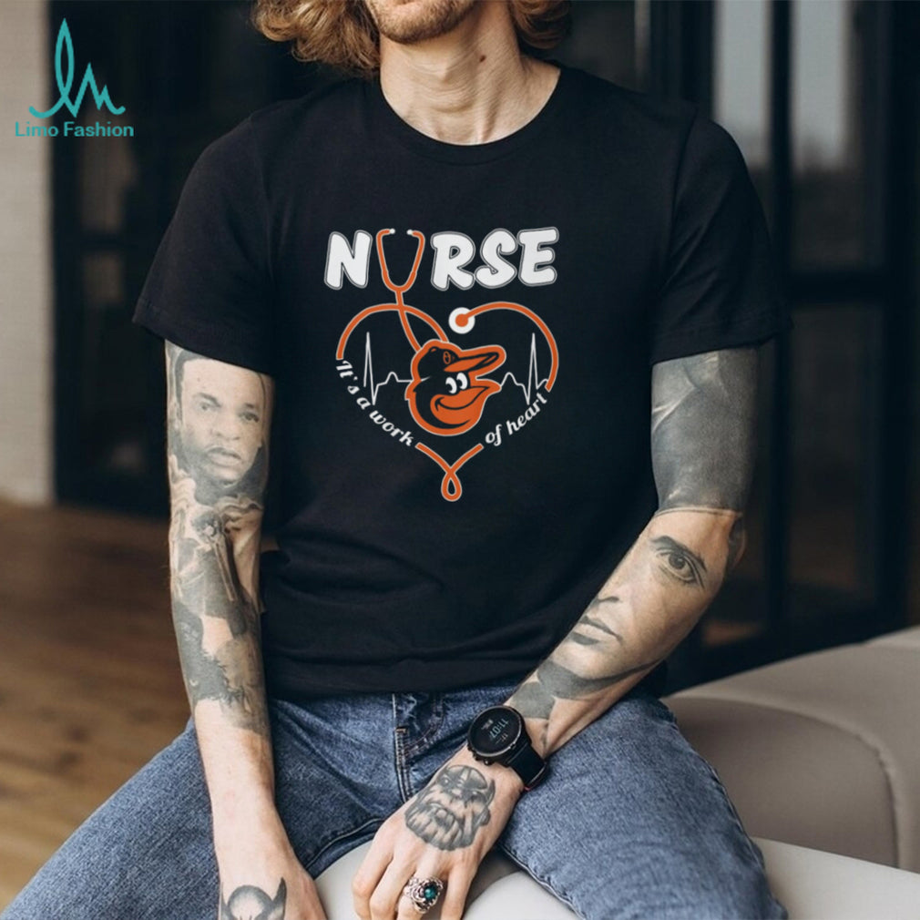 Baltimore Orioles Nursing Heart T Shirt Stethoscope Baseball Fan Apparel
