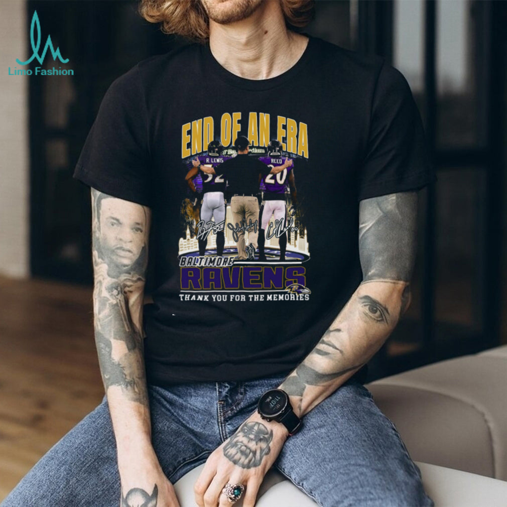 Baltimore Ravens “End Of An Era” Lewis & Reed Signature Tribute T Shirt