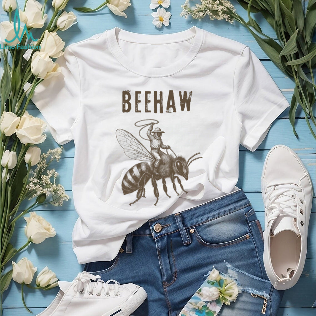 Beehaw Cowboy Beekeeper Rodeo Honey Bee Vintage Style Funny Humor Men Women Shirt