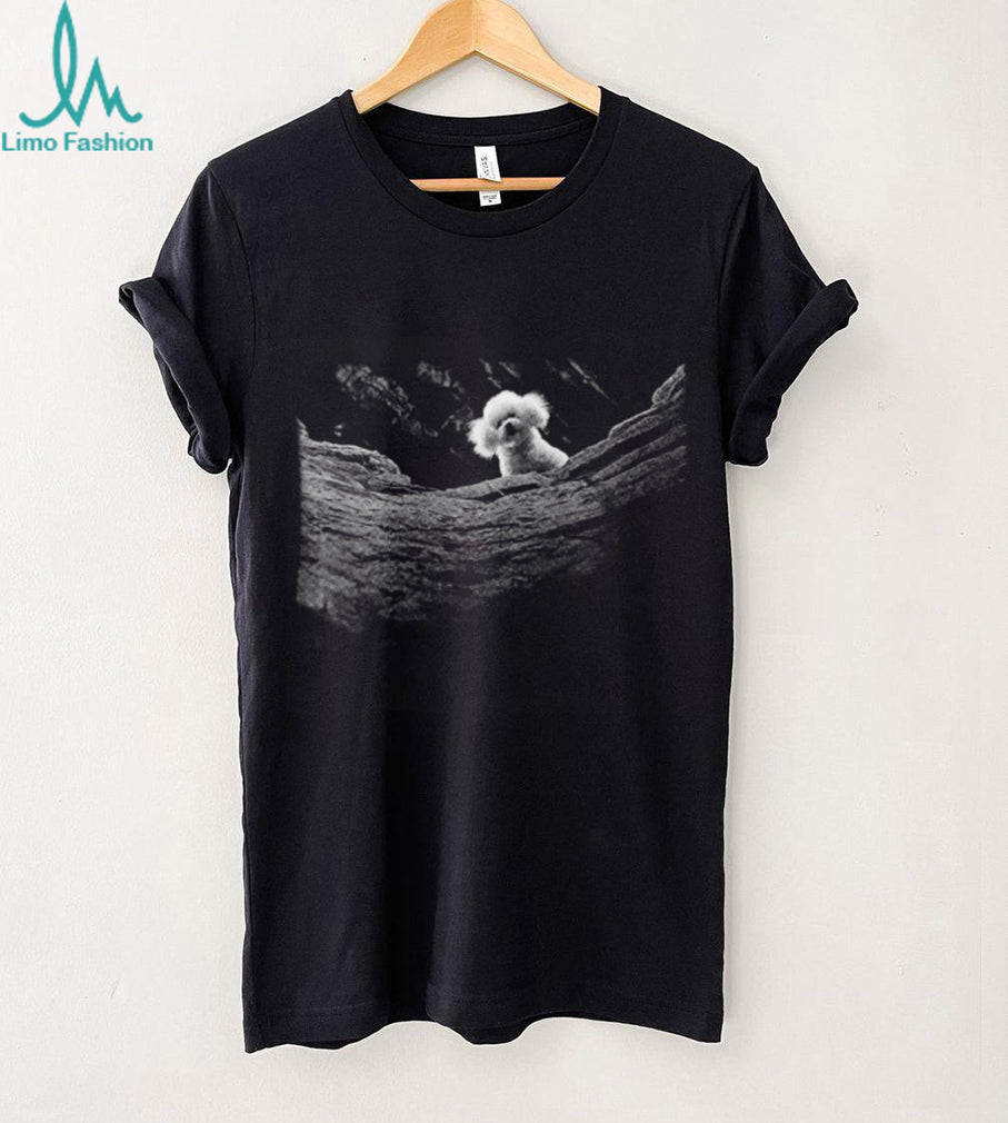 Bichon Frise White Poodle Dog Silhouette Landscape Graphic T Shirt