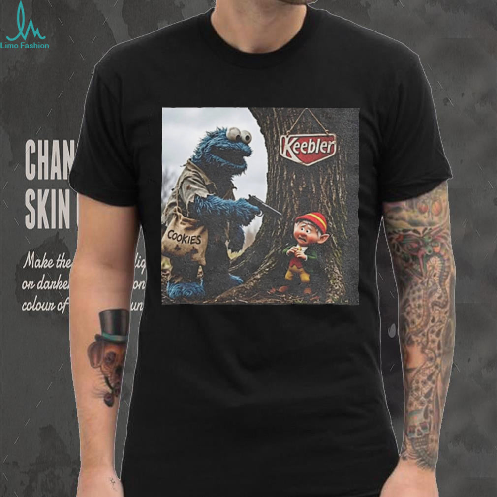 Blue Monster and Forest Elf Edgy muppet meme T shirt