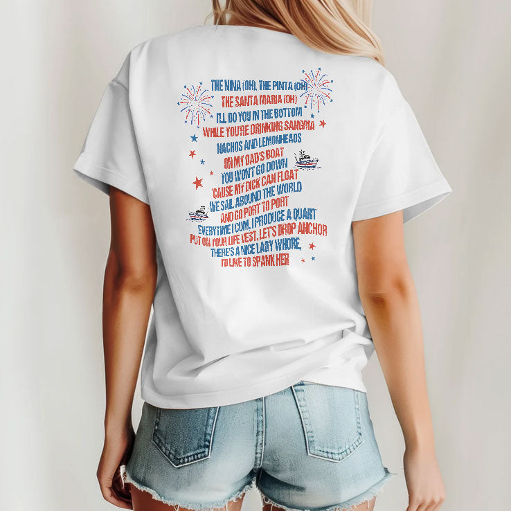 Boats Hoes And Freedom 4th Of July Step Brothers Inspired Boating & Freedom Funny Patriotic Boat Party T Shirt